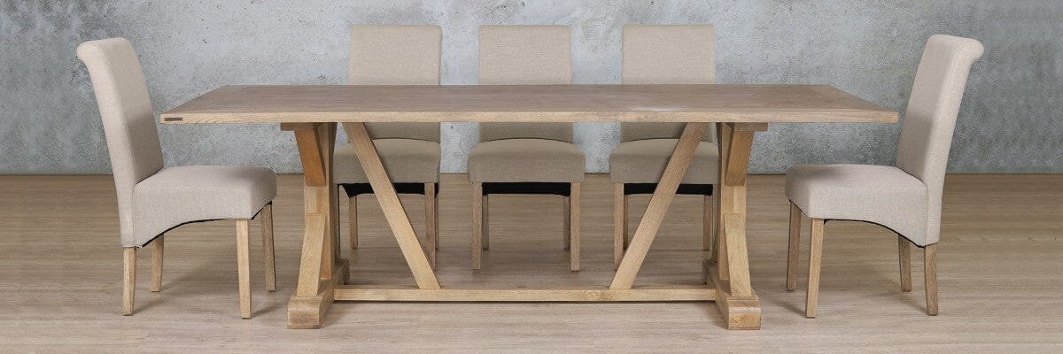 Berkeley Wood Top & Windsor 8 Seater Dining Set Dining room set Leather Gallery