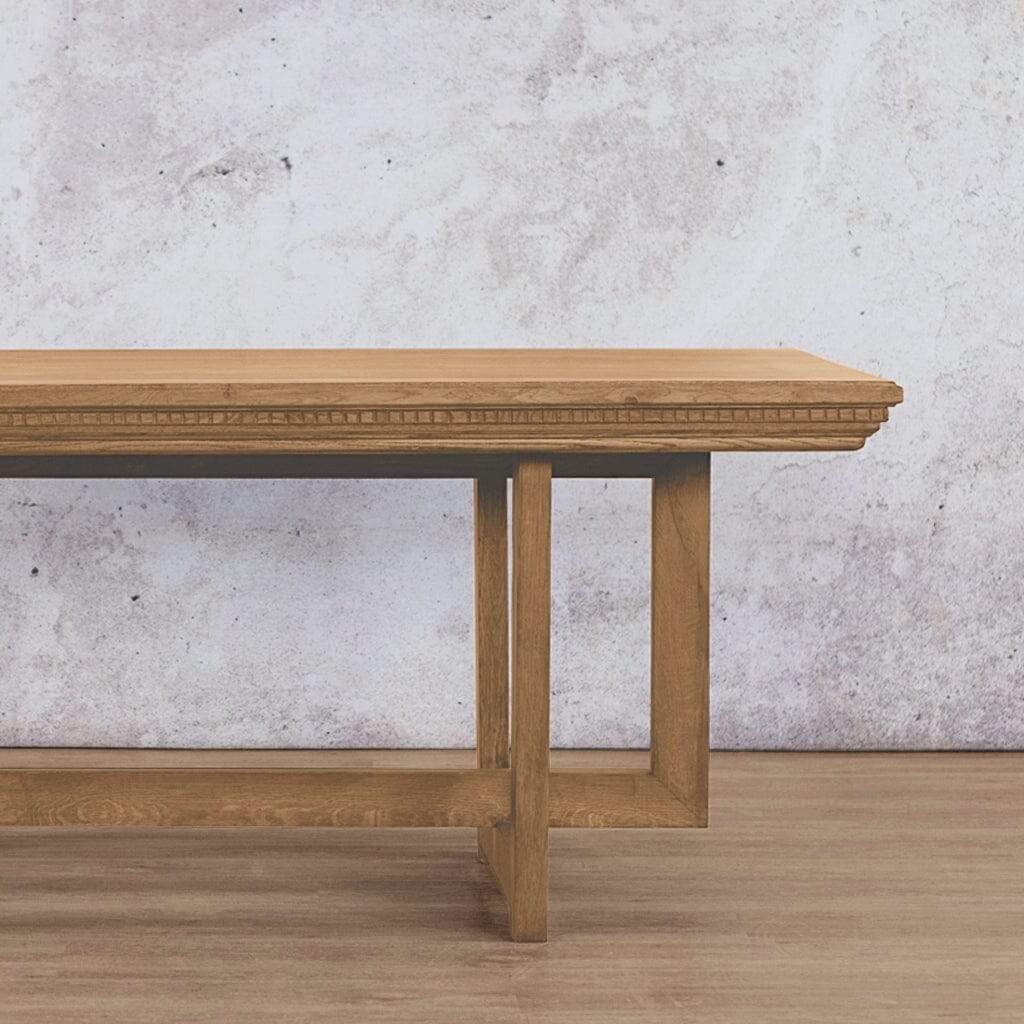 Bolton Fluted Wood Dining Table - 2.4M / 8 or 10 Seater Dining Table Leather Gallery antique natural oak