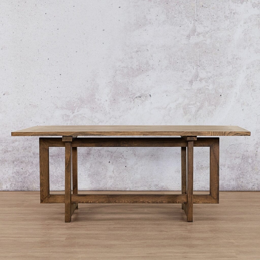 Bolton Wood Dining Table - 2.4M / 8 or 10 Seater Dining Table Leather Gallery Antique Dark Oak