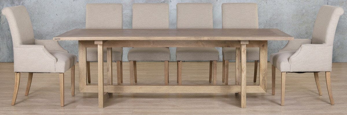 Bolton Wood Top & Baron 10 Seater Dining Set Dining room set Leather Gallery