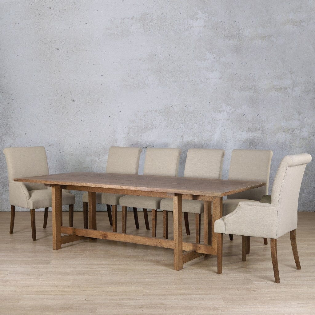 Bolton Wood Top & Baron 10 Seater Dining Set Dining room set Leather Gallery Antique Dark Oak