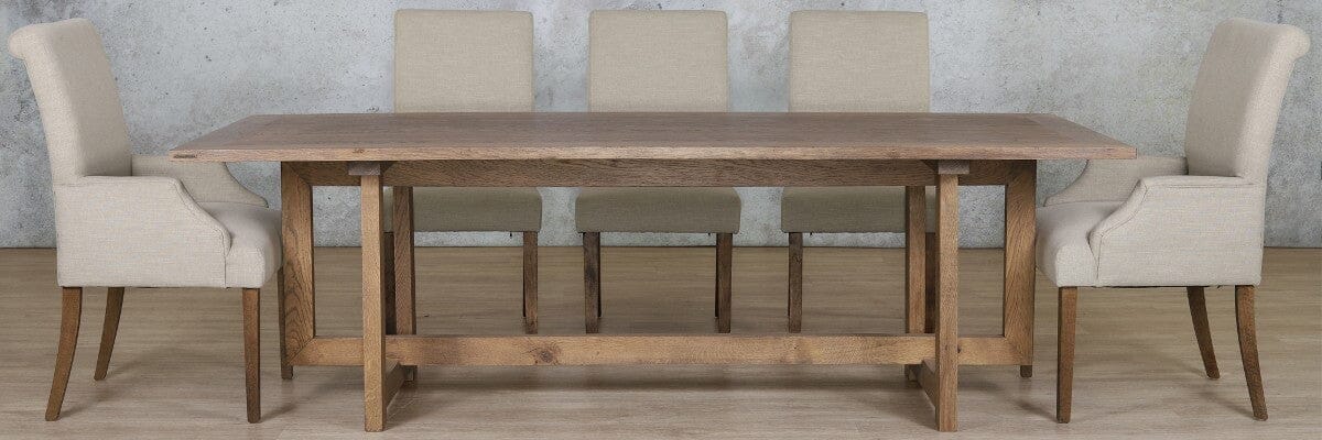 Bolton Wood Top & Baron 8 Seater Dining Set Dining room set Leather Gallery