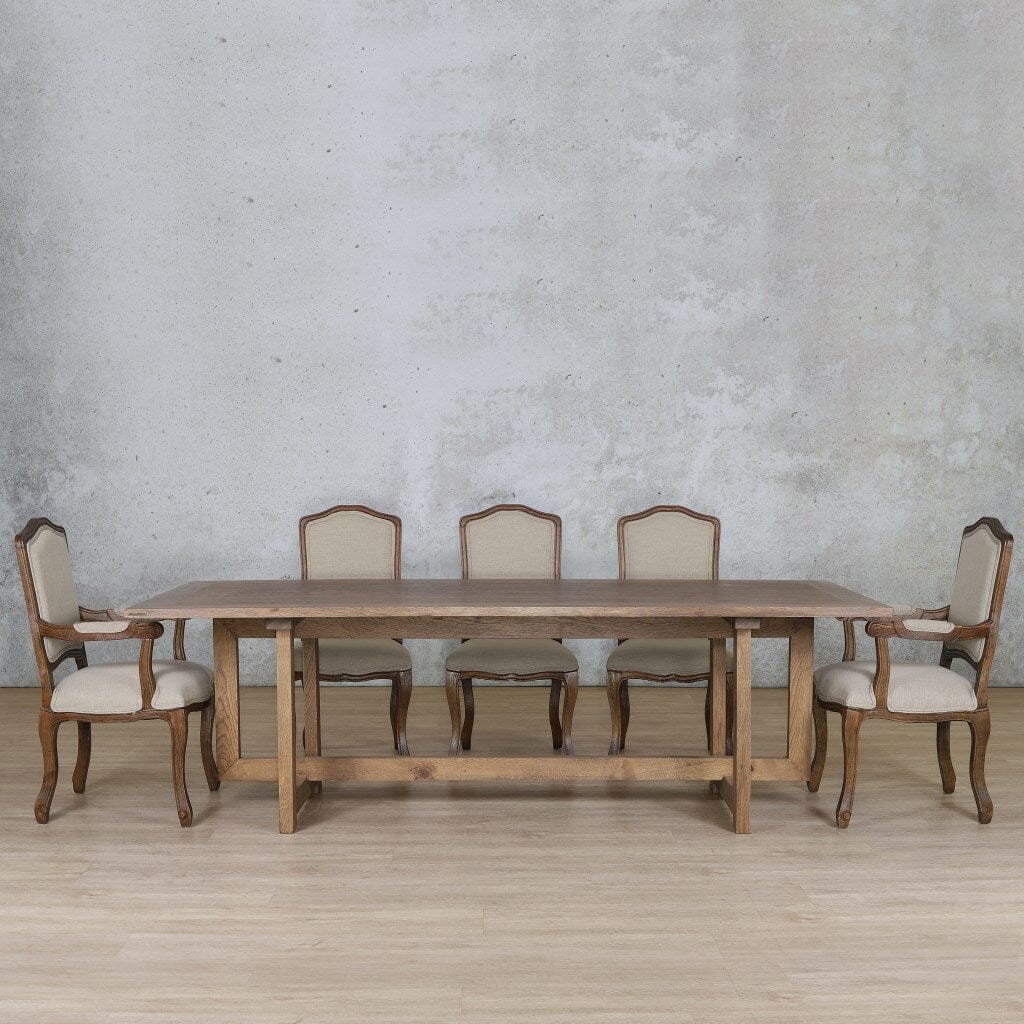 Bolton Wood Top & Duke 8 Seater Dining Set Dining room set Leather Gallery Antique Dark Oak