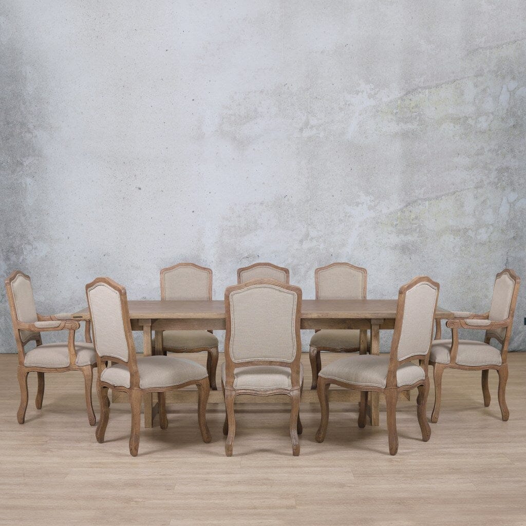 Bolton Wood Top & Duke 8 Seater Dining Set Dining room set Leather Gallery Antique Natural Oak