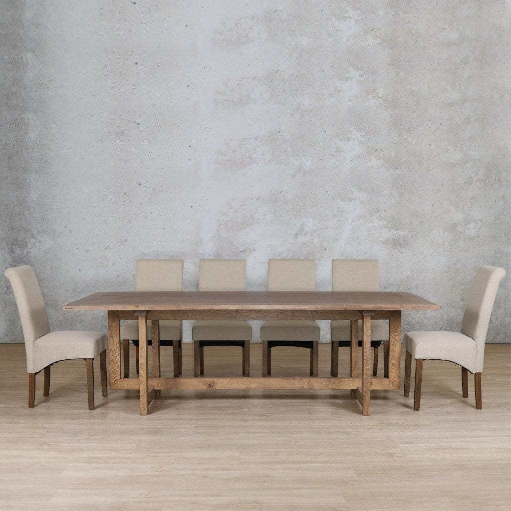 Bolton Wood Top & Windsor 10 Seater Dining Set Dining room set Leather Gallery Antique Dark Oak