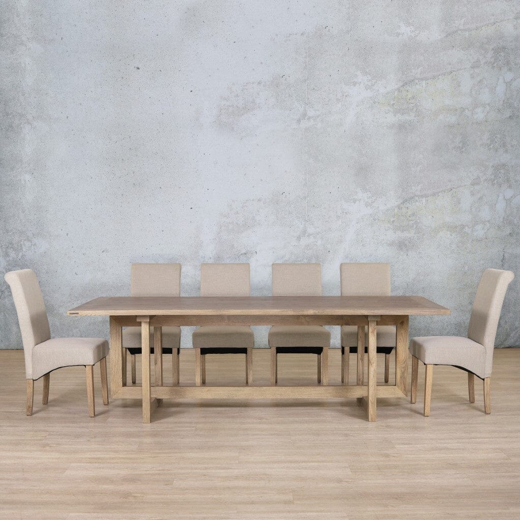 Bolton Wood Top & Windsor 10 Seater Dining Set Dining room set Leather Gallery Antique Natural Oak
