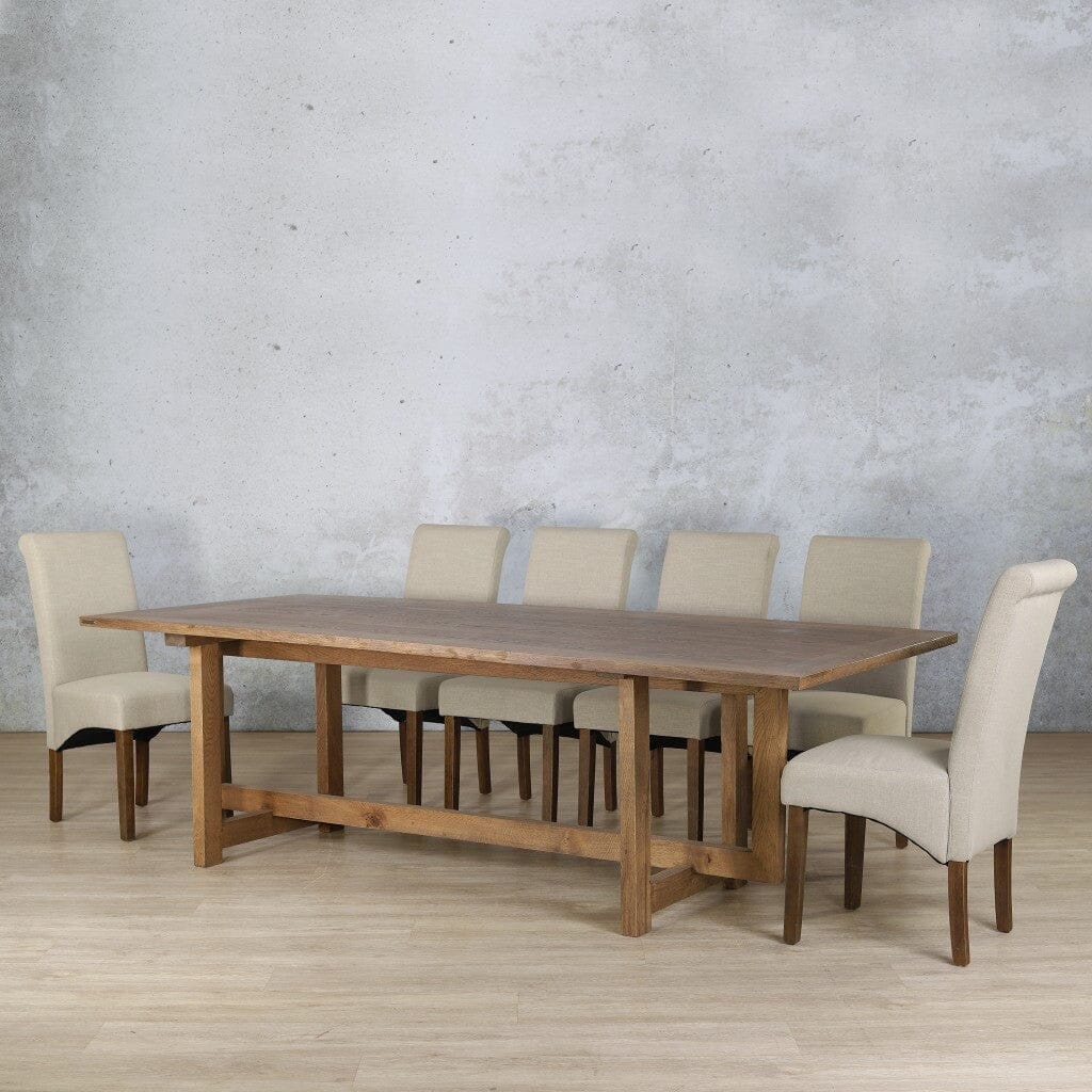 Bolton Wood Top & Windsor 10 Seater Dining Set Dining room set Leather Gallery Antique Dark Oak