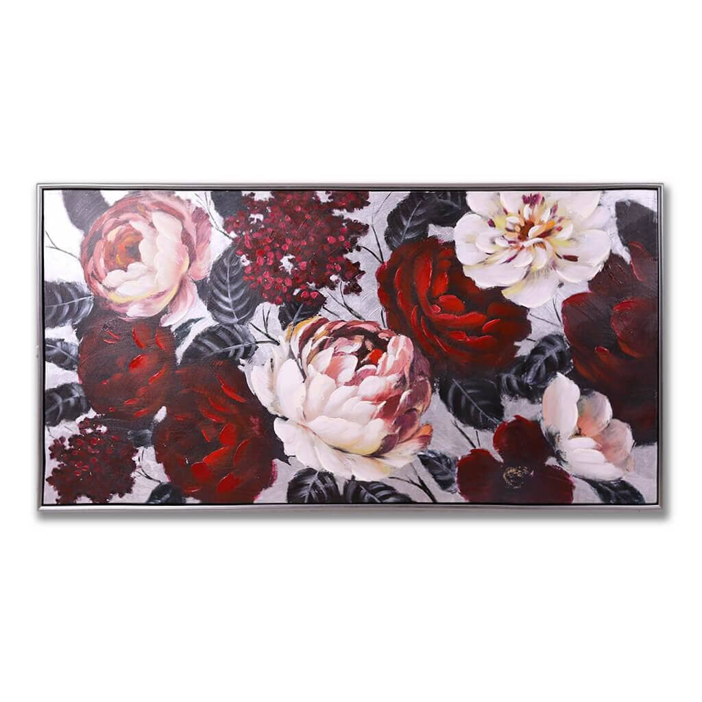 Burgundy Blooms I - 1500 x 760 Painting Leather Gallery