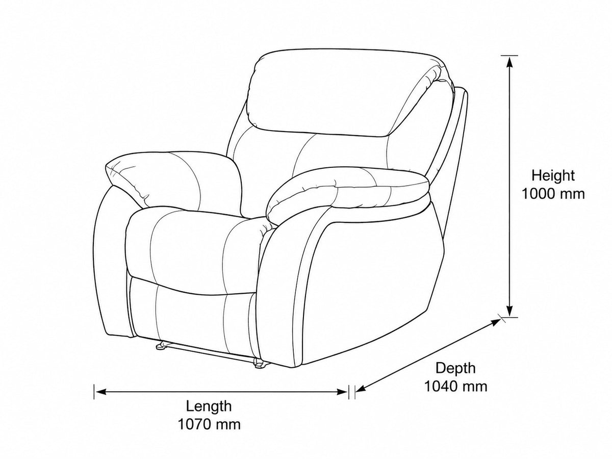Cairo 1 Seater Leather Recliner Chair