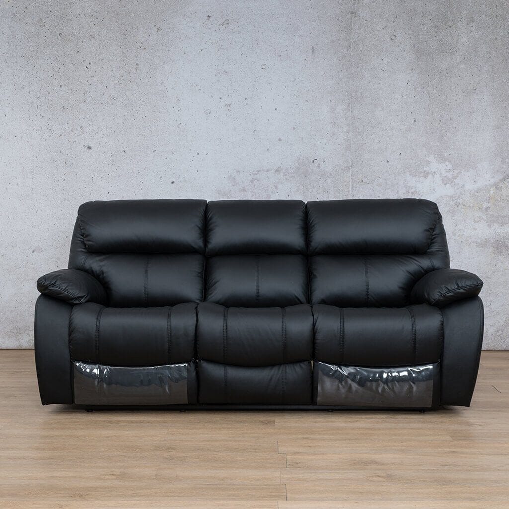 Cairo 3 + 2 + 1 Leather Recliner Home Theatre Suite - Black - Leather Recliner