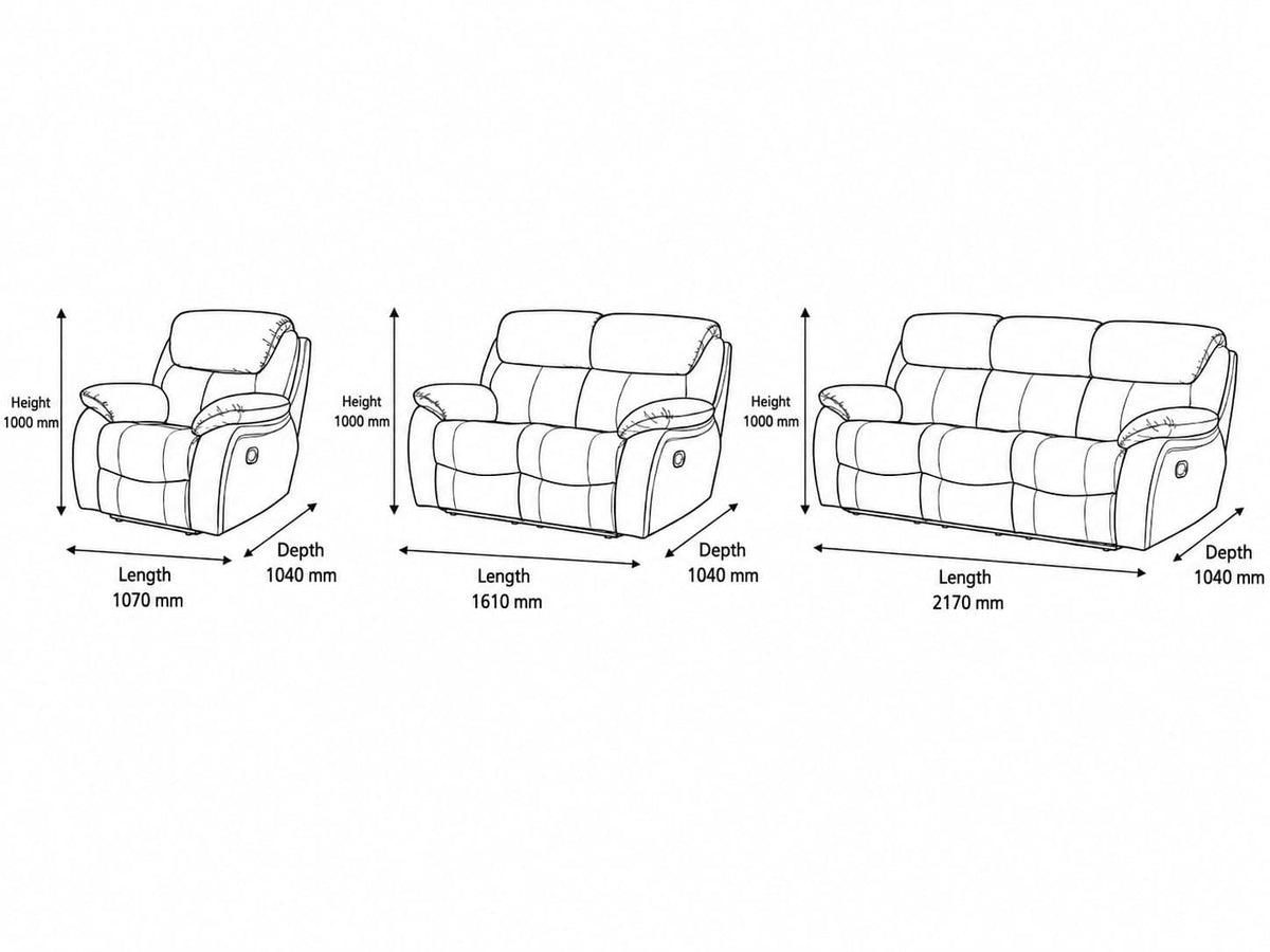 Cairo 3+2+1 Leather Recliner Suite
