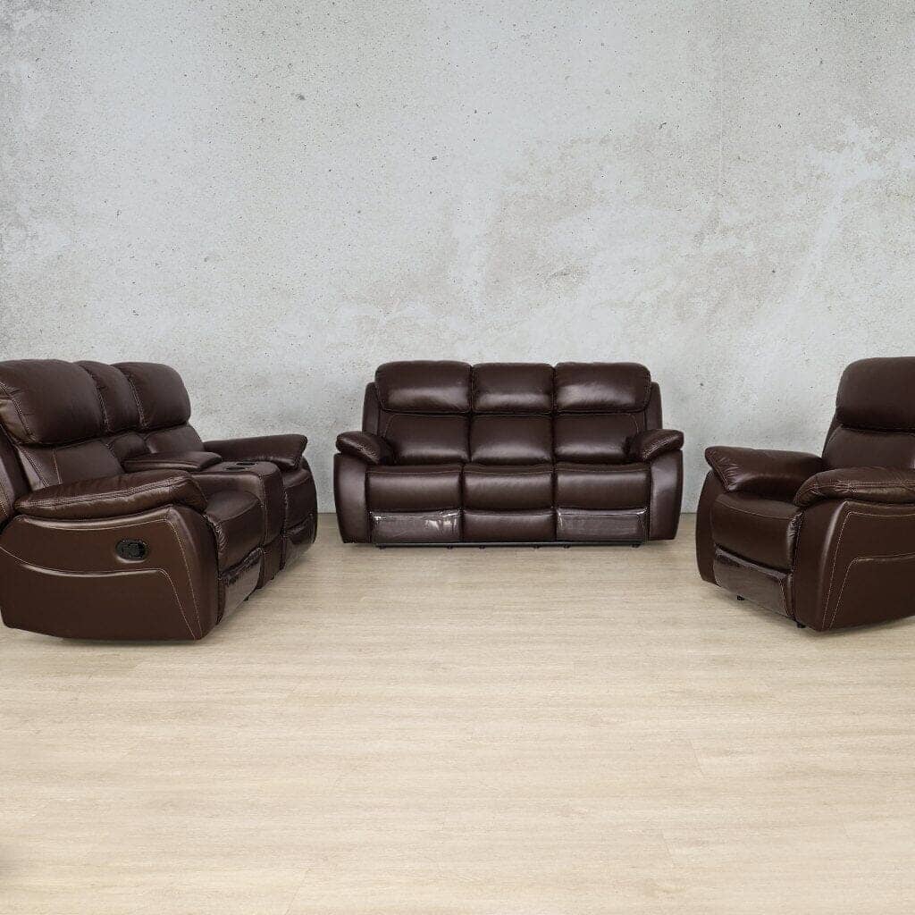Capri 3 + 2 + 1 Home Theatre Suite - Leather Recliner choc