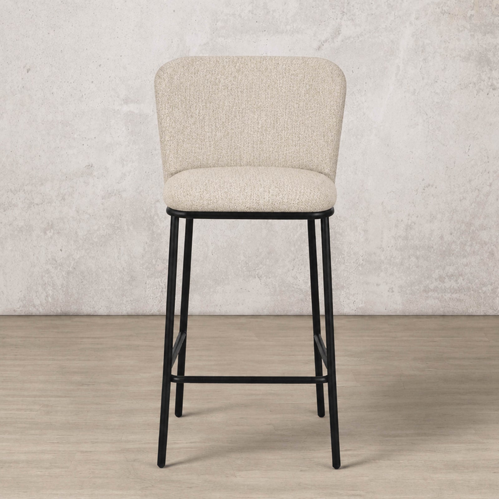 Front view of Carl Fabric Bar Chair - Beige | Bar chairs, bar chairs for sale, barstool, dining chair, bar stools and chairs