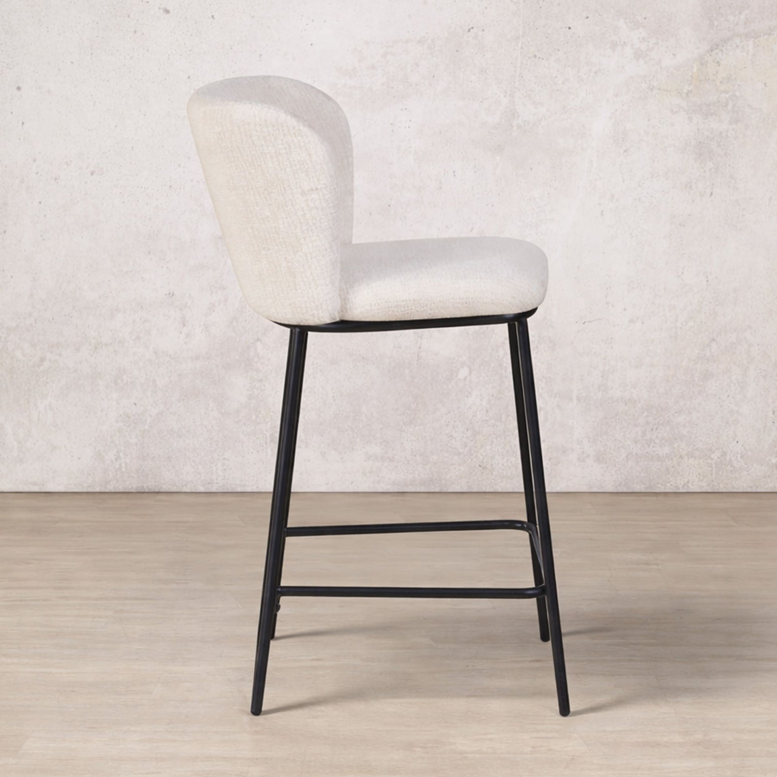 Side view of Carl Fabric Bar Chair | Bar chairs, bar chairs for sale, barstool, dining chair, bar stools and chairs, chairs