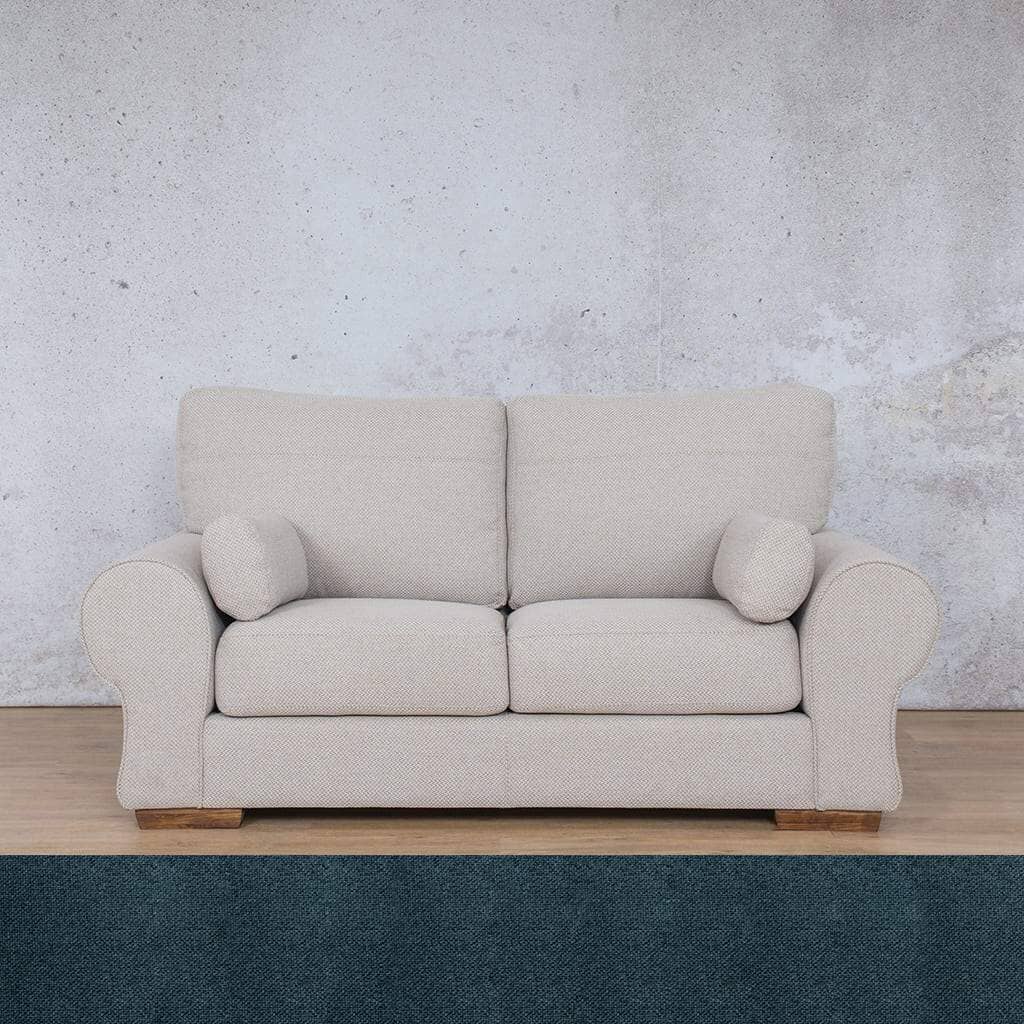 Carolina 2 Seater Fabric Sofa Leather Sofa Leather Gallery Air Force Blue