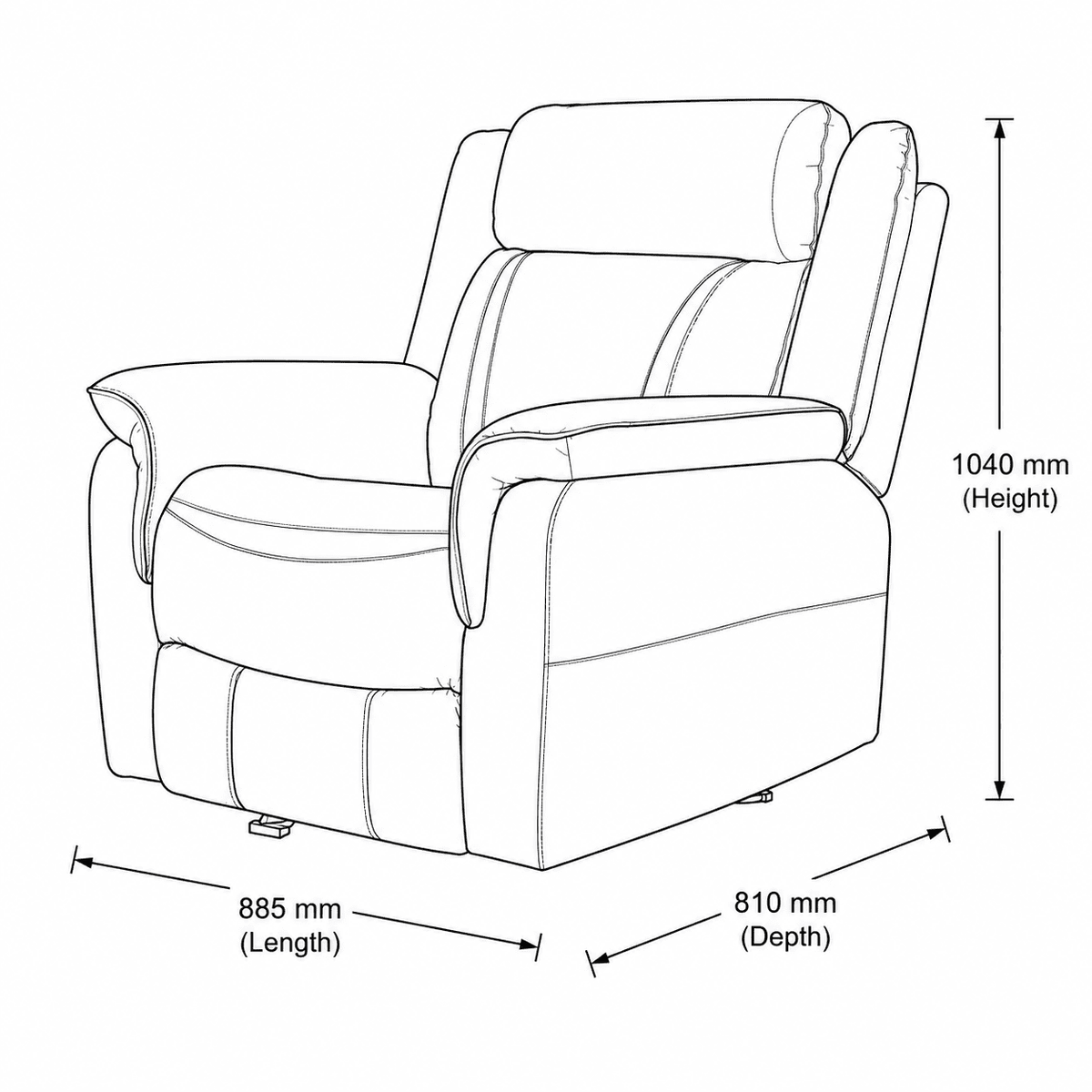 Carter 1 Seater Leather Recliner Chair