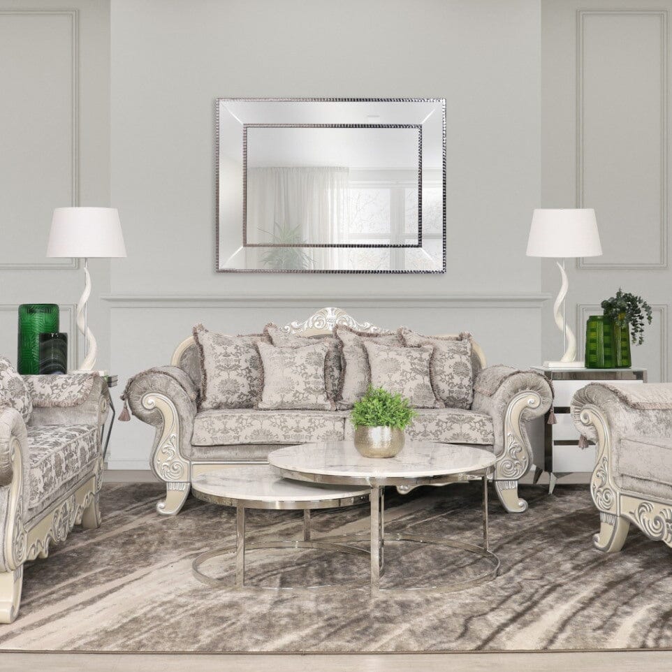 Chanelle 3+2+1 Fabric Sofa Suite Lounge Suite Leather Gallery Grey