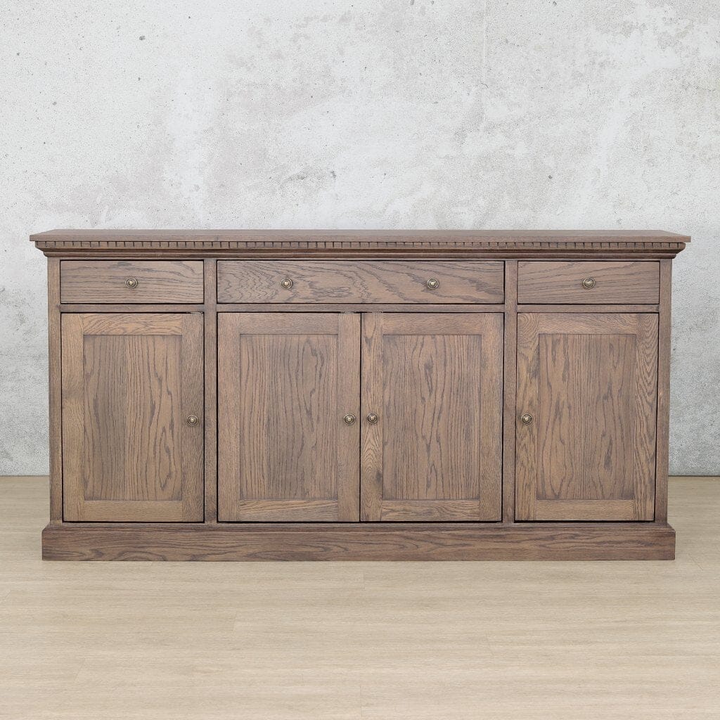 Charleston Sideboard - Antique Dark Oak Side Board Leather Gallery