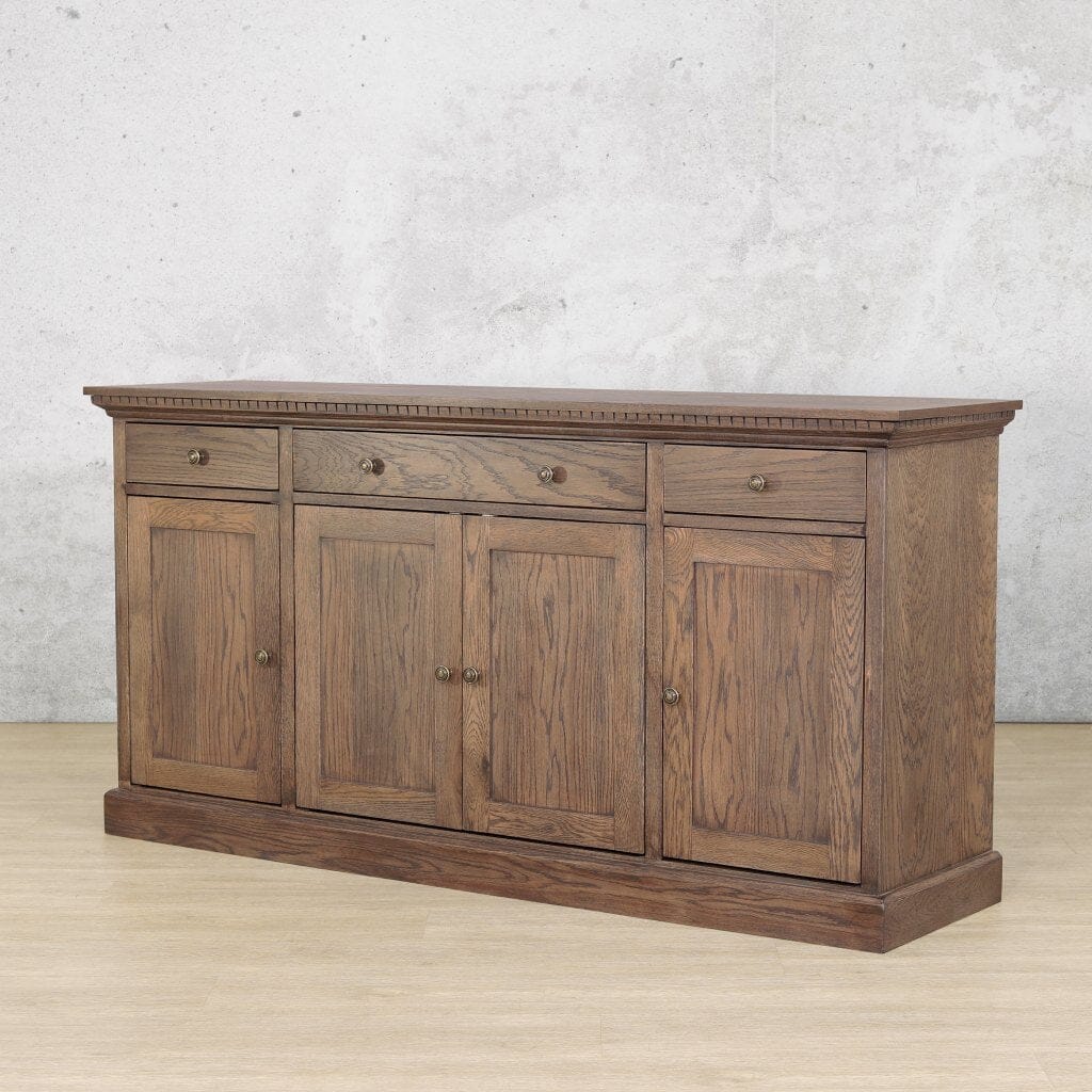 Charleston Sideboard - Antique Dark Oak Side Board Leather Gallery