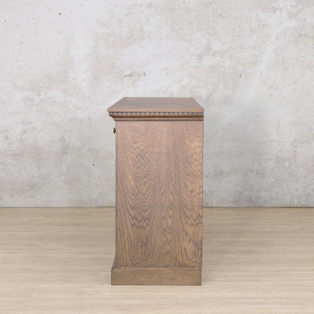 Charleston Sideboard - Antique Dark Oak Side Board Leather Gallery