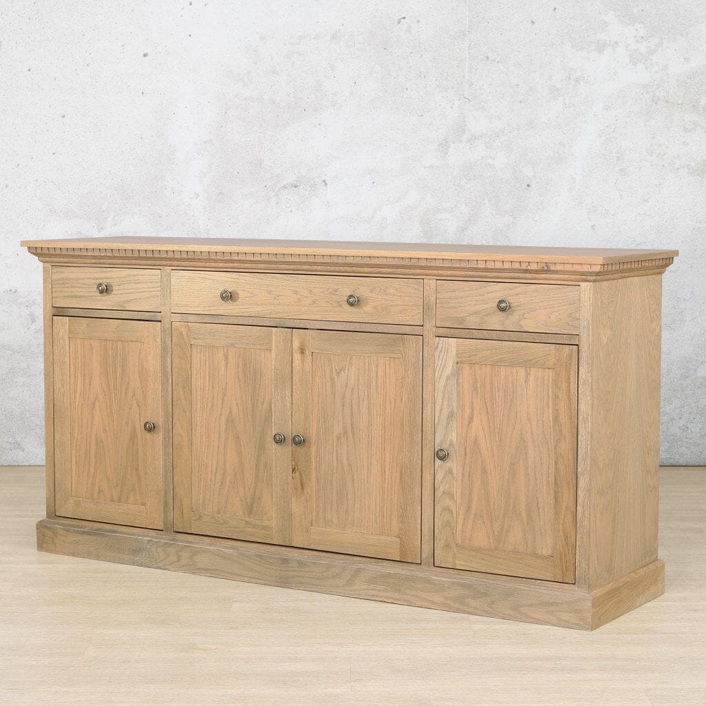 Charleston Sideboard - Antique Natural Oak Side Board Leather Gallery