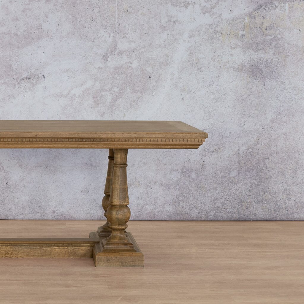 Charlotte Fluted Wood Dining Table - 2.4M / 8 or 10 Seater Dining Table Leather Gallery antique natural oak