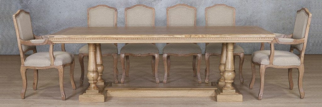 Charlotte Fluted Wood Top & Duke 10 Seater Dining Set Dining room set Leather Gallery
