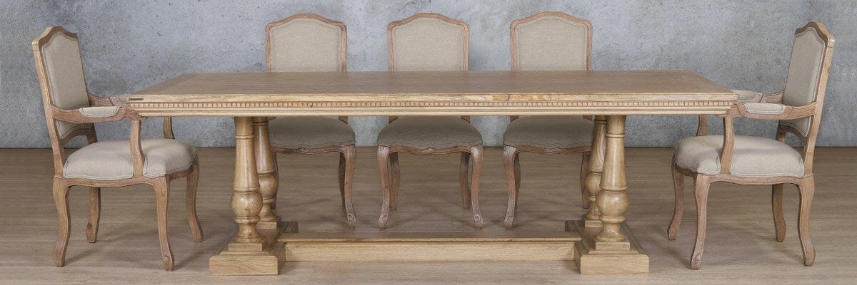Charlotte Fluted Wood Top & Duke 8 Seater Dining Set Dining room set Leather Gallery