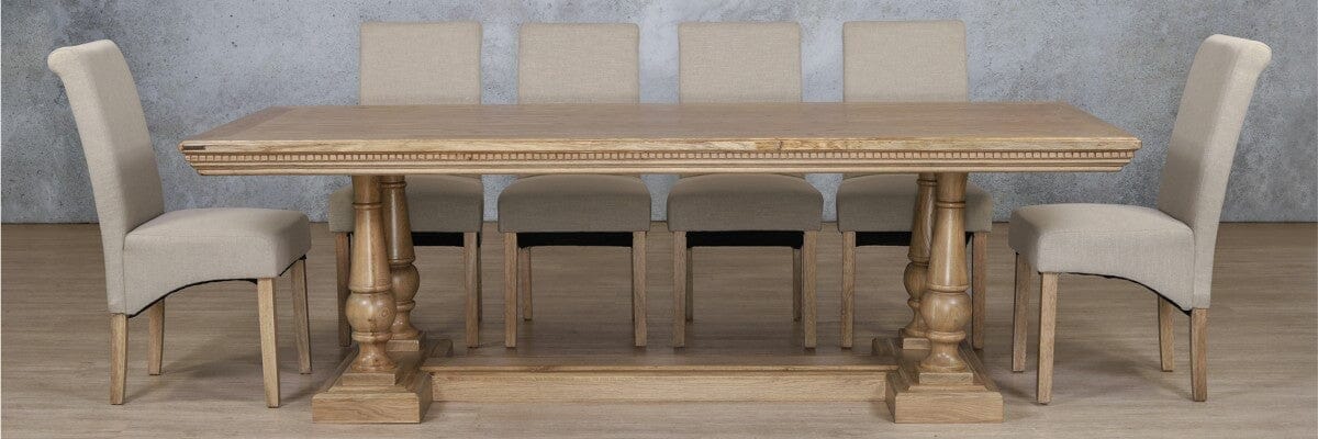 Charlotte Fluted Wood Top & Windsor 10 Seater Dining Set Dining room set Leather Gallery