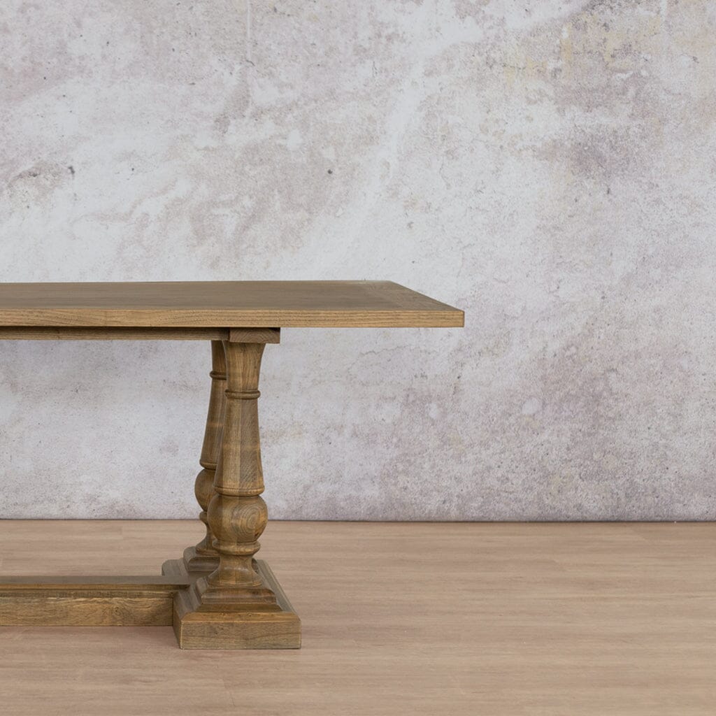 Charlotte Wood Dining Table - 1.9M / 6 Seater Dining Table Leather Gallery antique natural oak