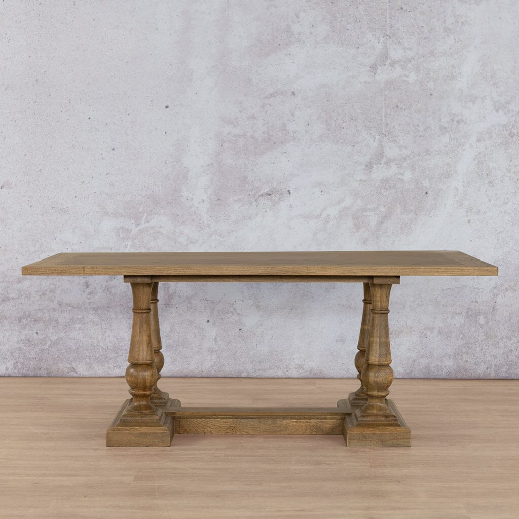 Charlotte Wood Dining Table - 2.4M / 8 or 10 Seater Dining Table Leather Gallery Antique Natural Oak