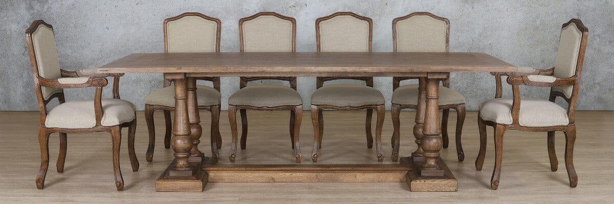 Charlotte Wood Top & Duke 10 Seater Dining Set Dining room set Leather Gallery