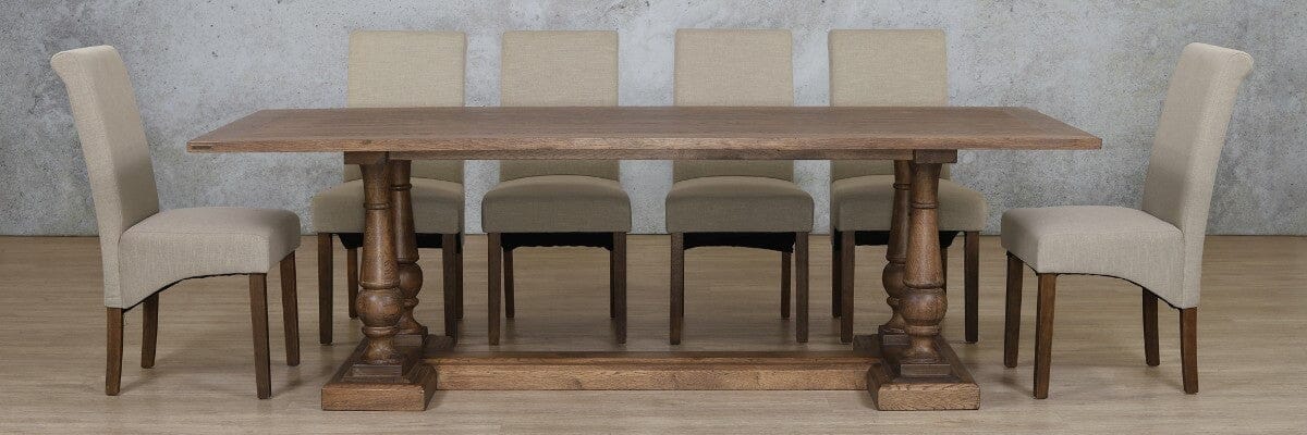 Charlotte Wood Top & Windsor 10 Seater Dining Set Dining room set Leather Gallery