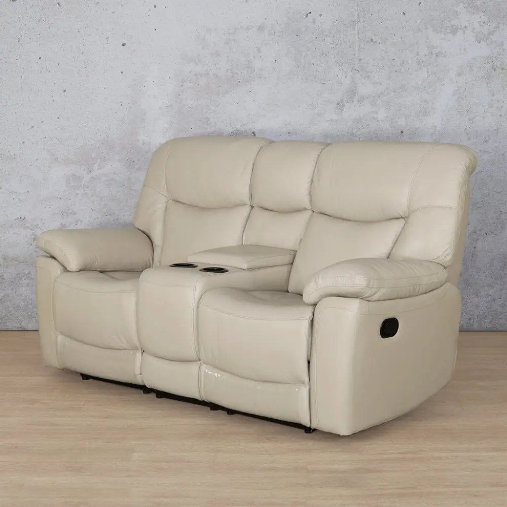 Chester 2 Seater Home Theatre Leather Recliner - Leather Recliner grey