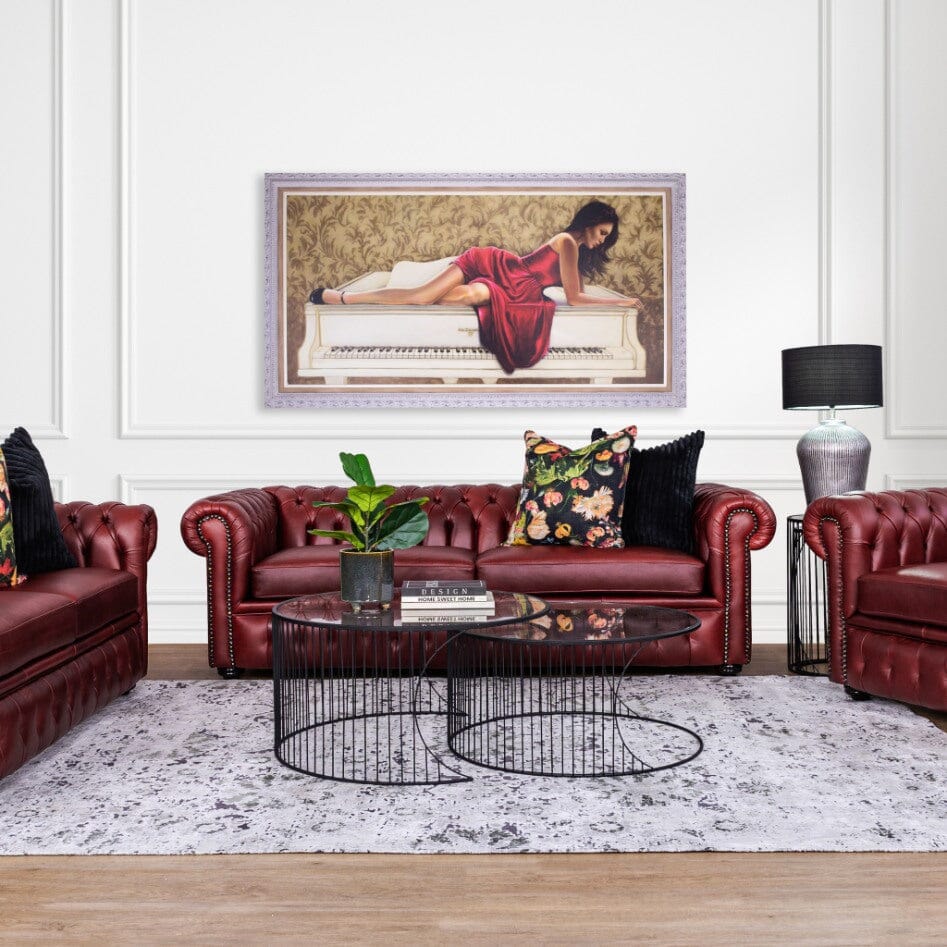 Chesterfield 3+2+1 Leather Sofa Suite Leather Sofa Leather Gallery Royal Ruby