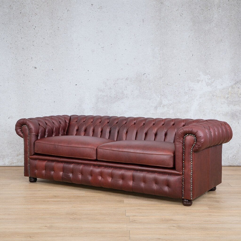 Chesterfield 3+2+1 Leather Sofa Suite Leather Sofa Leather Gallery Royal Ruby