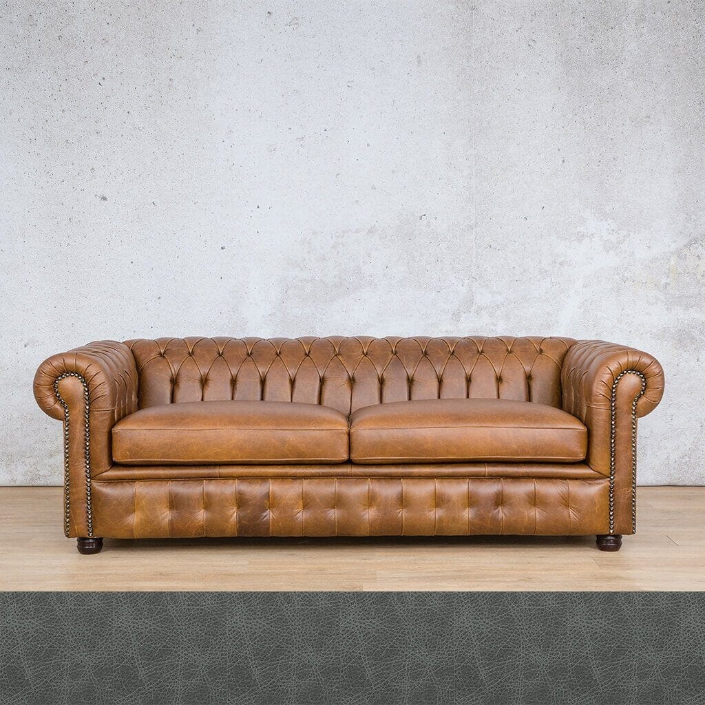 Chesterfield 3+2+1 Leather Sofa Suite Leather Sofa Leather Gallery Bedlam Blue Night