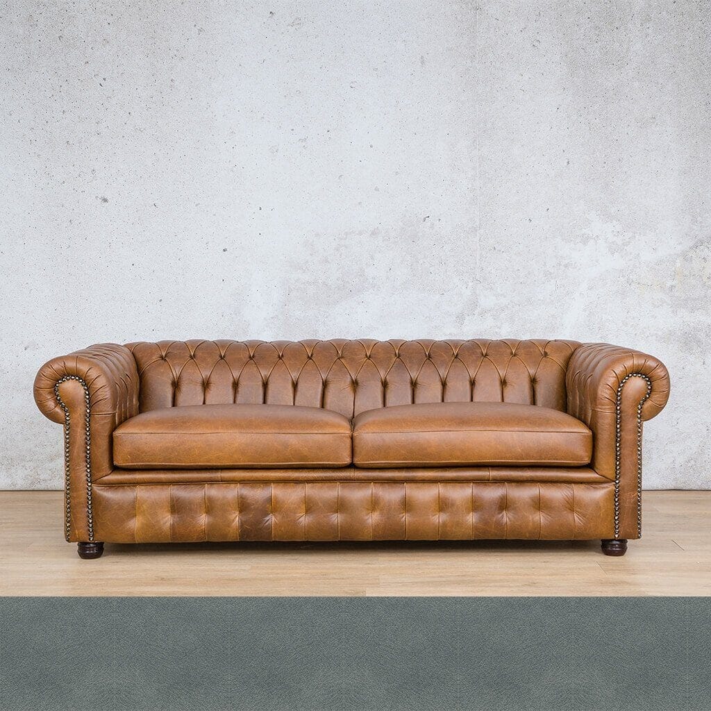 Chesterfield 3+2+1 Leather Sofa Suite Leather Sofa Leather Gallery Flux Blue