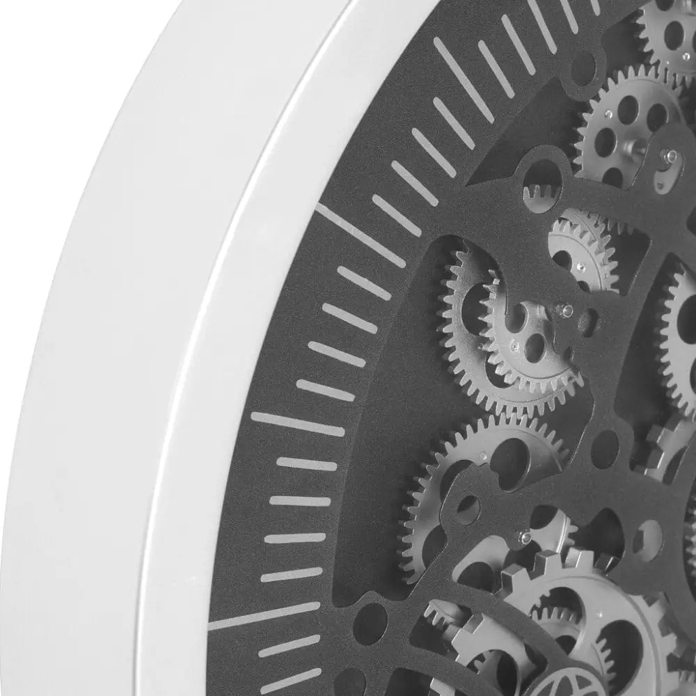 Contemporary Silver Gear Wall Clock - Dia 58cm X 8cm - Clock