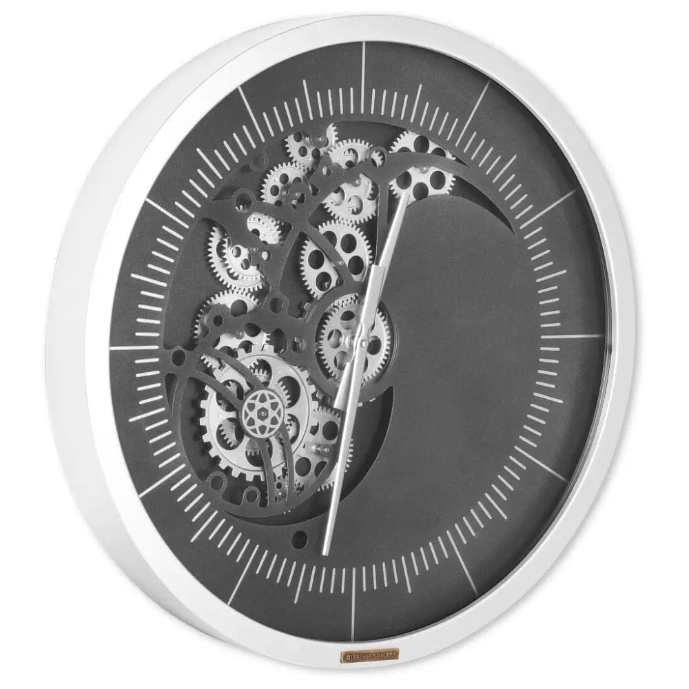 Contemporary Silver Gear Wall Clock - Dia 58cm X 8cm - Clock