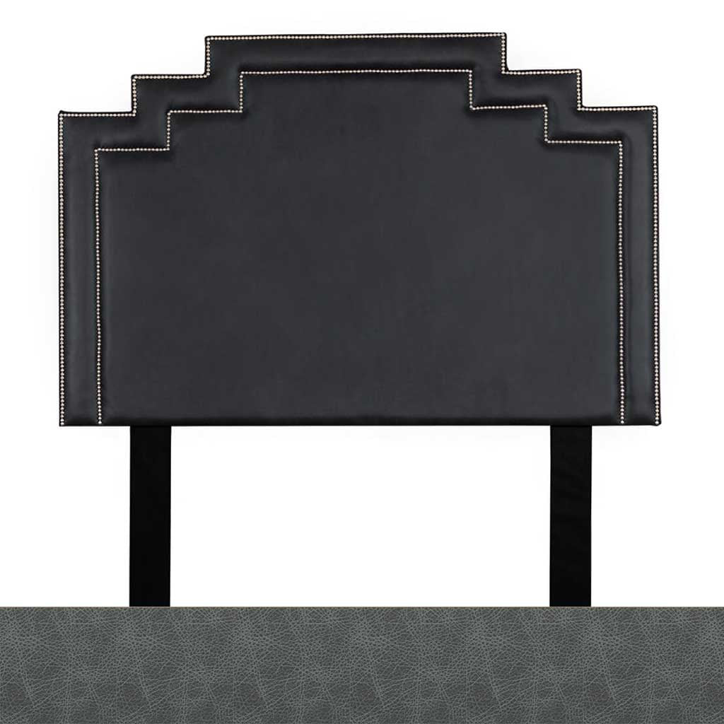 Bedlam Blue Night Leather Sample | Crown Leather Headboard | King Bedroom Set Leather Gallery | King Size Headboard | Headboards | Modern Headboards | Headboards For Sale | Bed Headboard