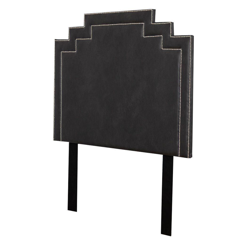 Angled Front View of the Deep Mocha Crown Leather Headboard | King Bedroom Set Leather Gallery | King Size Headboard | Headboards | Modern Headboards | Headboards For Sale | Bed Headboard
