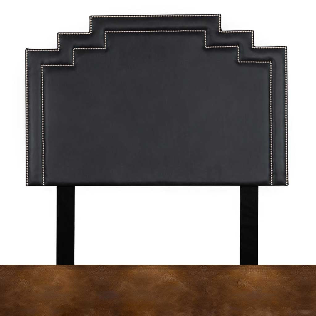 Royal Walnut Leather Sample | Crown Leather Headboard | King Bedroom Set Leather Gallery | King Size Headboard | Headboards | Modern Headboards | Headboards For Sale | Bed Headboard