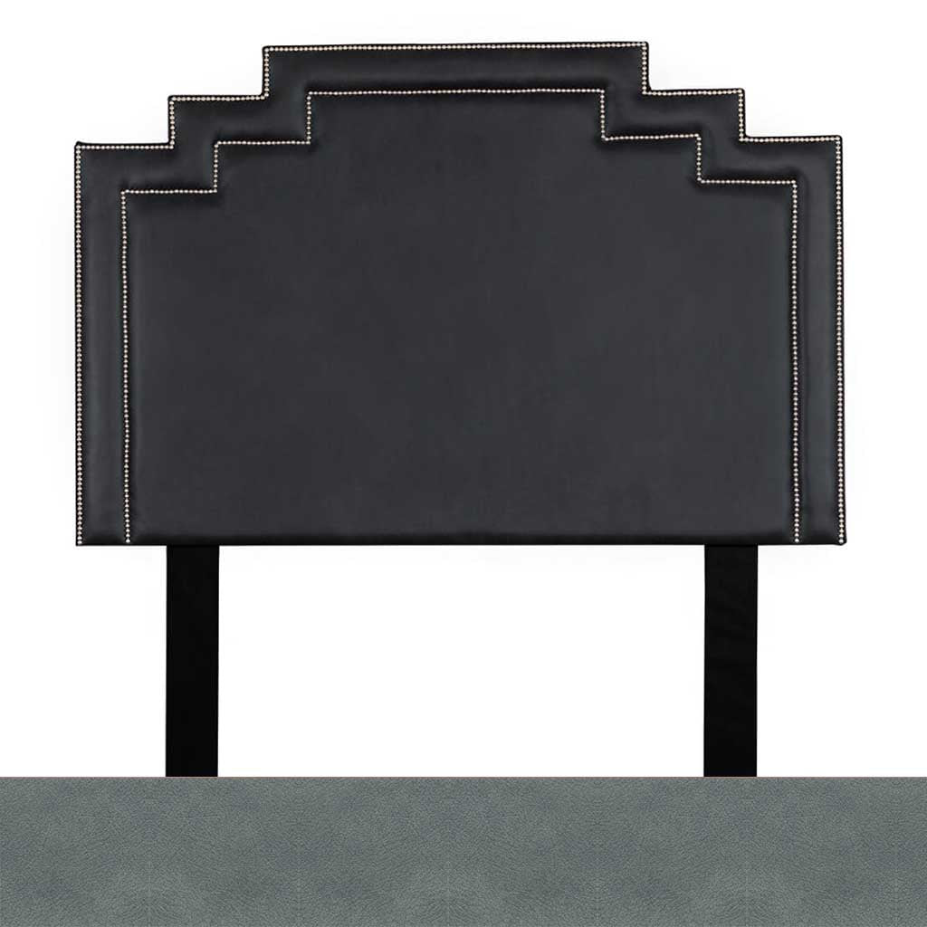 Flux Blue Leather Sample | Queen Sized Crown Leather Headboard | Queen Bedroom Set Leather Gallery | Queen Headboard | Headboards | Modern Headboards | Headboards For Sale | Bed Headboard
