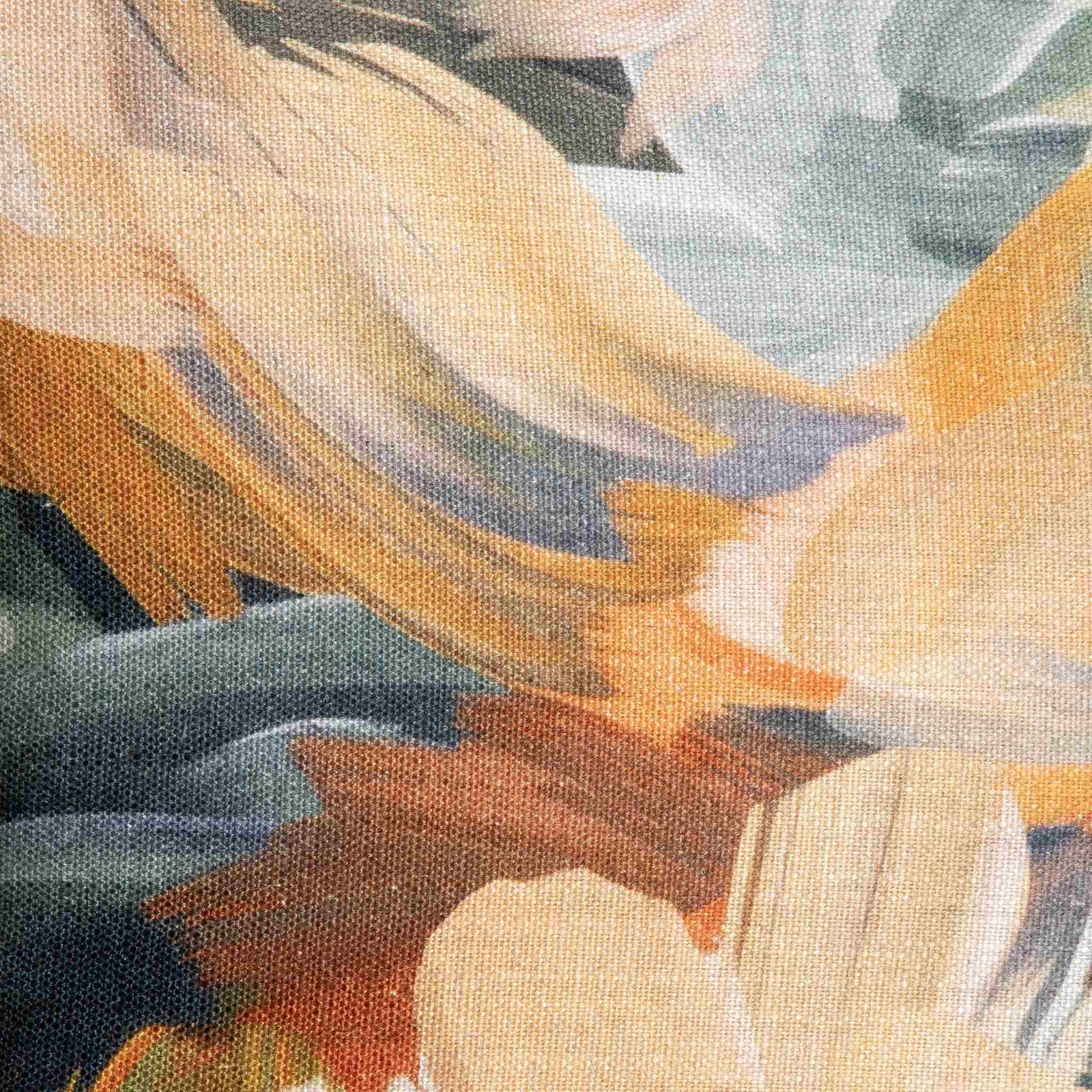 Macro view of the breathable textile and intricate floral design used for these premium Majestic Sunrise lounge cushions. | Leather Gallery Home Decor - Cushions