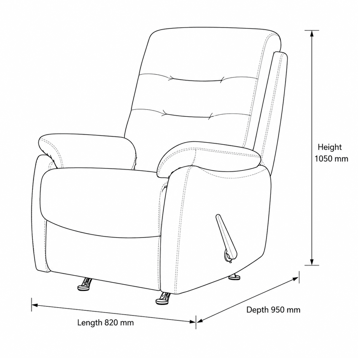 Dallas Fabric Rocker Recliner Chair