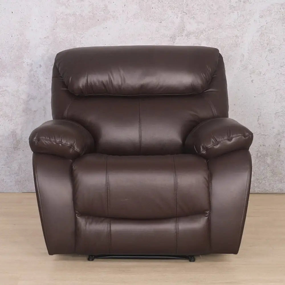 Delta 1 Seater Leather Recliner Chair - Luxe Walnut - Leather Recliner