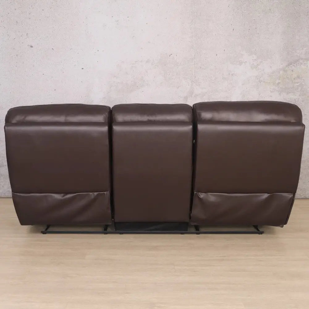 Delta 3 Seater Leather Recliner - Leather Recliner luxe walnut