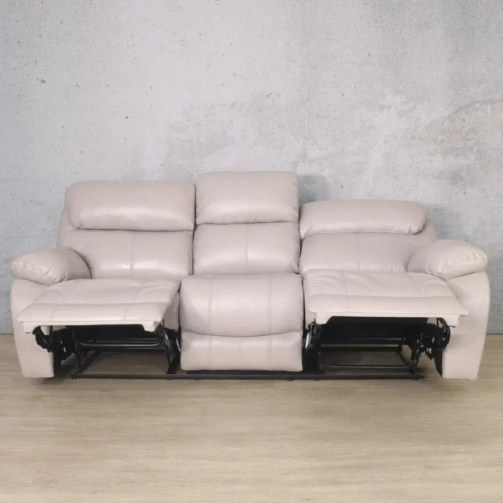 Delta 3 Seater Leather Recliner - Leather Recliner luxe grey