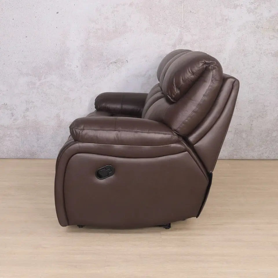 Delta 3 Seater Leather Recliner - Leather Recliner luxe walnut